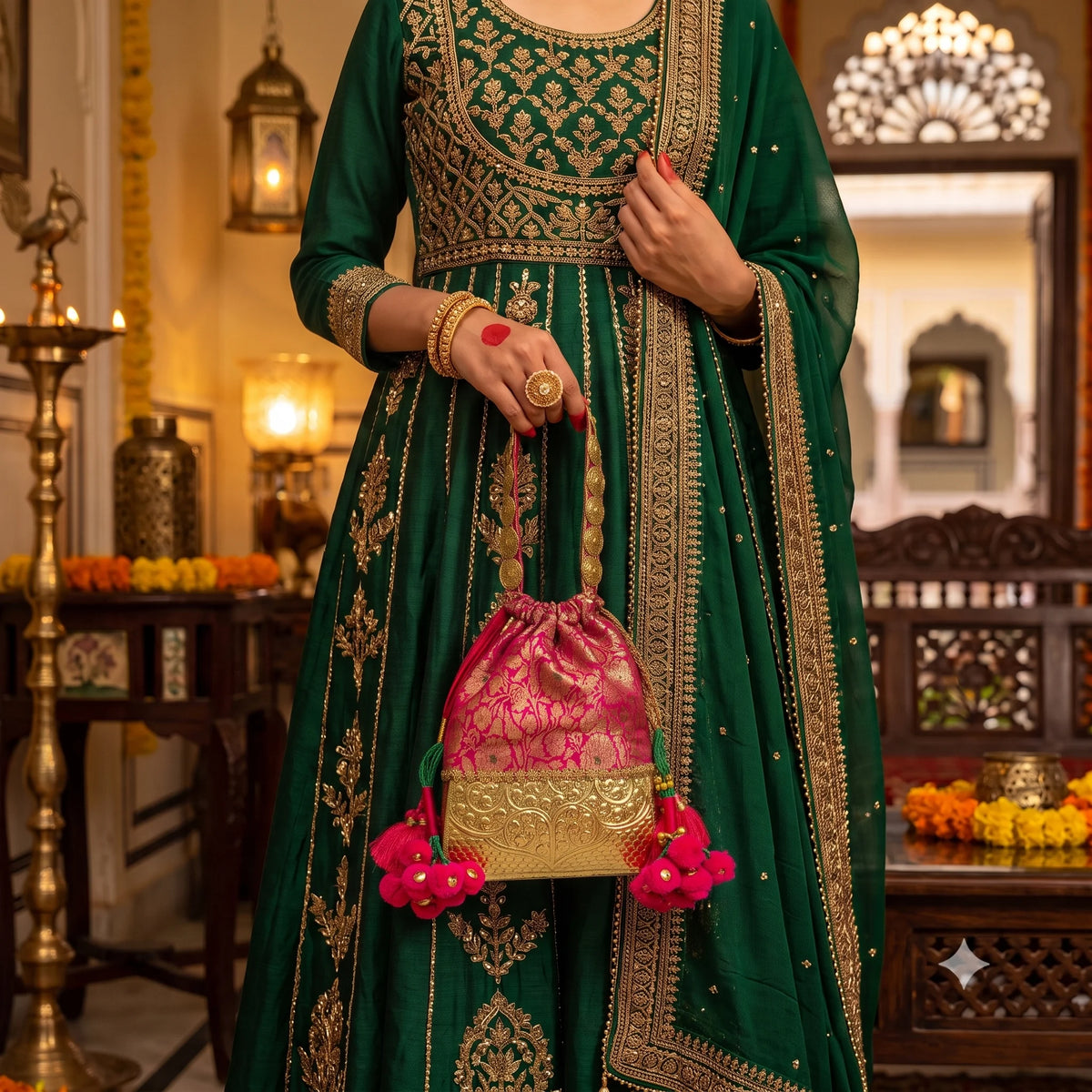 Gulabi Rajwadi Banjara Bag