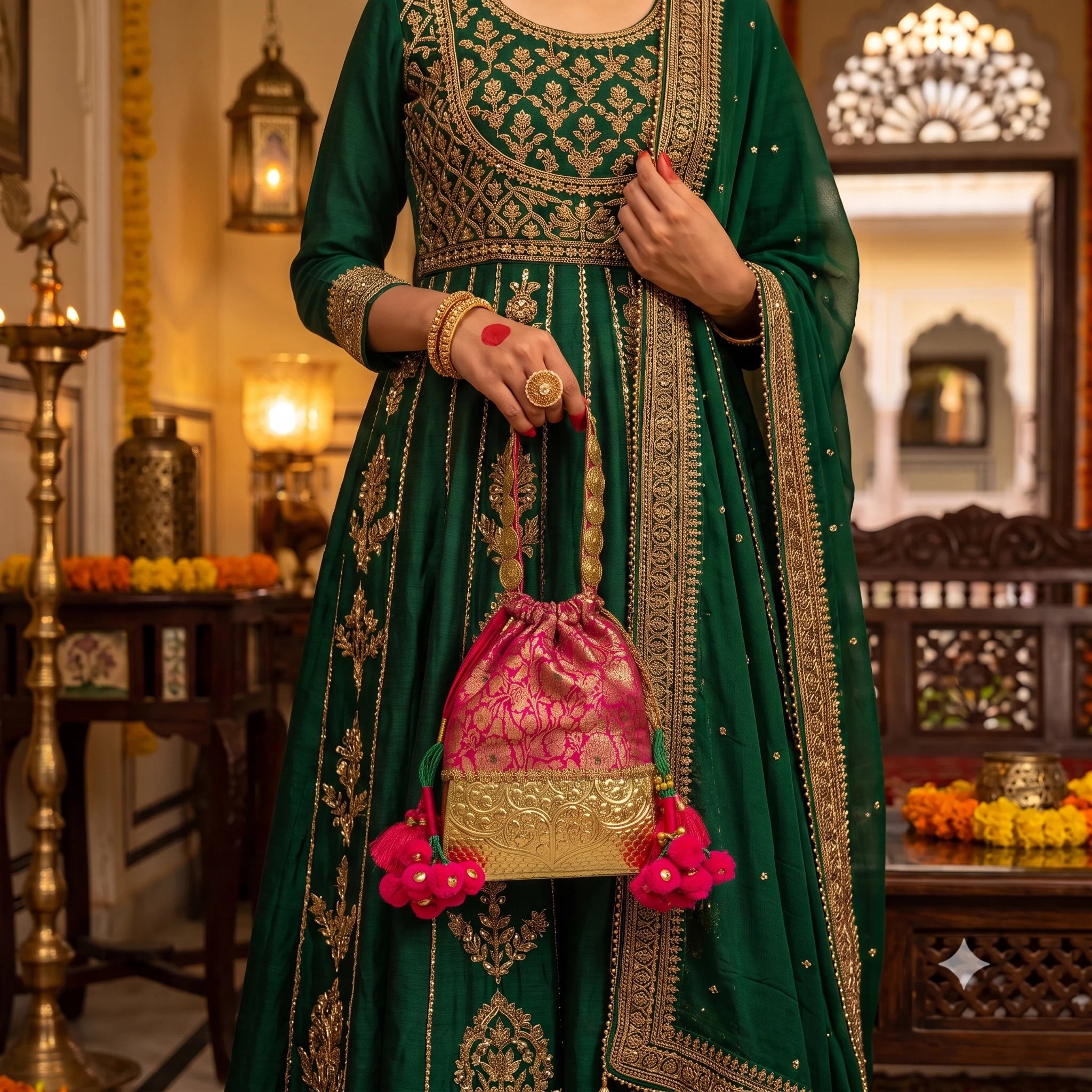 Gulabi Rajwadi Banjara Bag