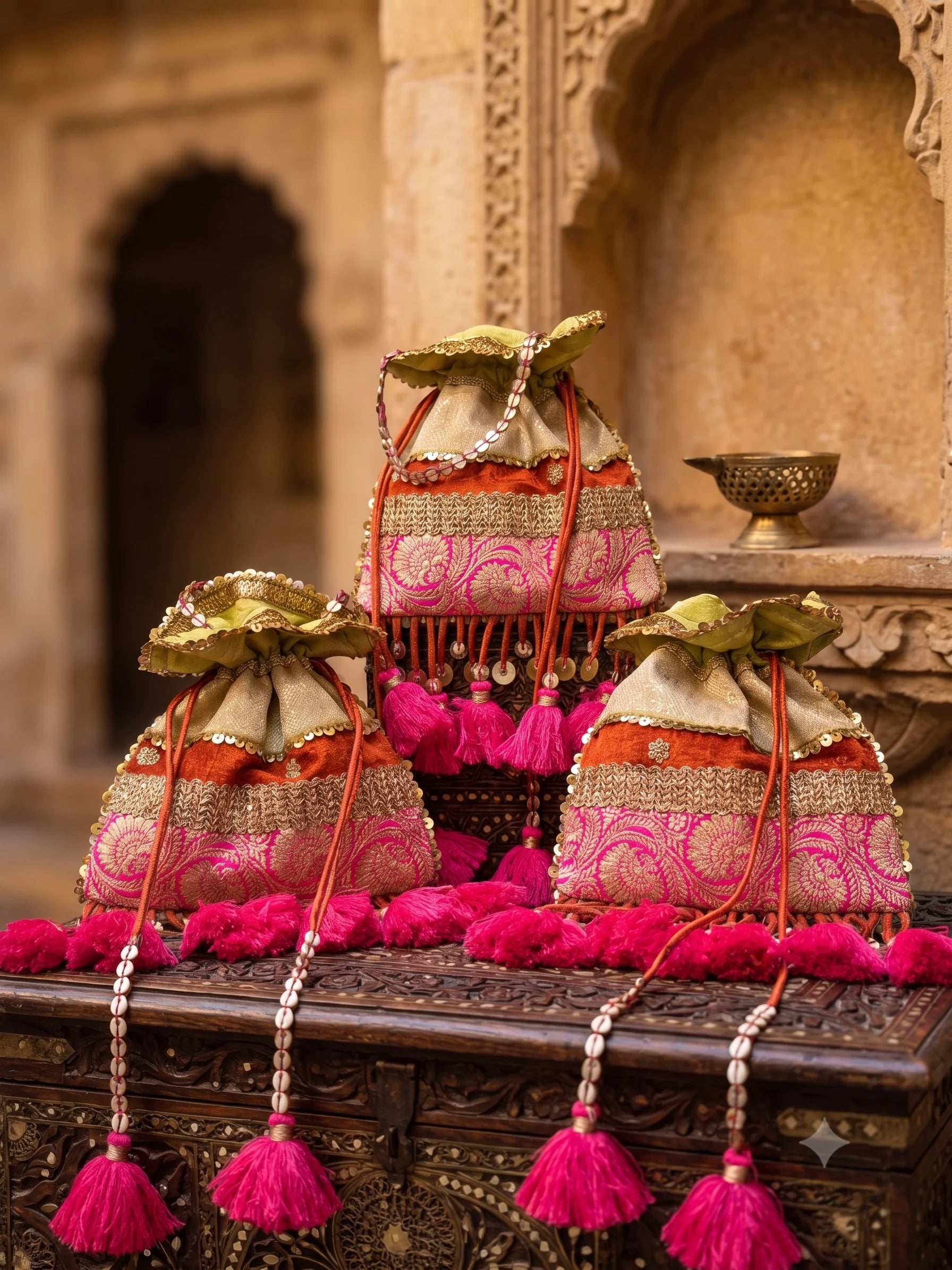 Gulabi Zari Royale Potli