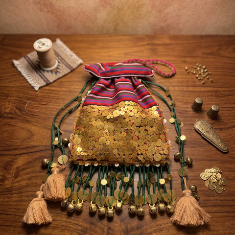 Rangrez Shimmer Tassel Potli