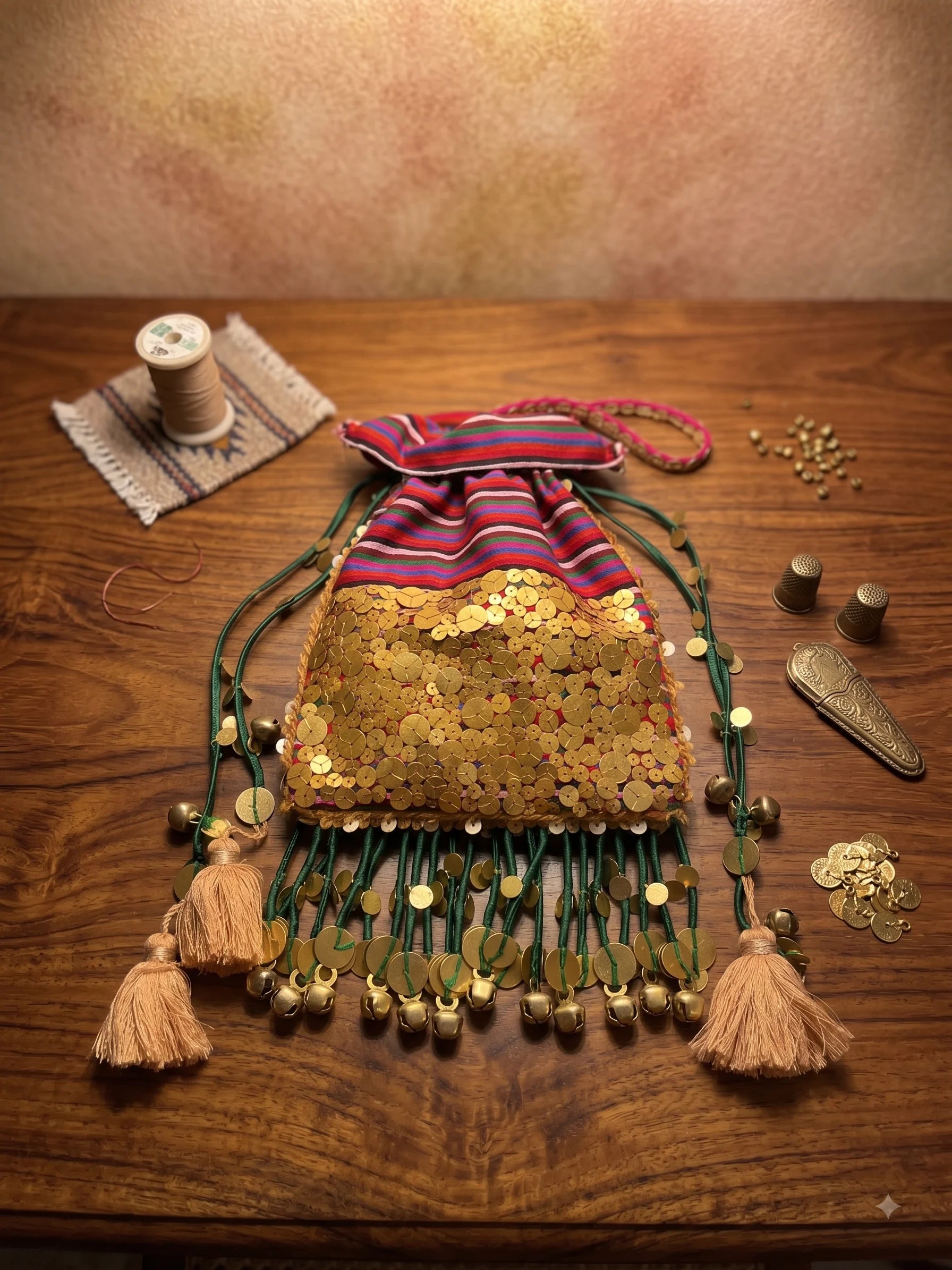 Rangrez Shimmer Tassel Potli