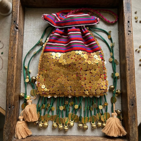 Rangrez Shimmer Tassel Potli