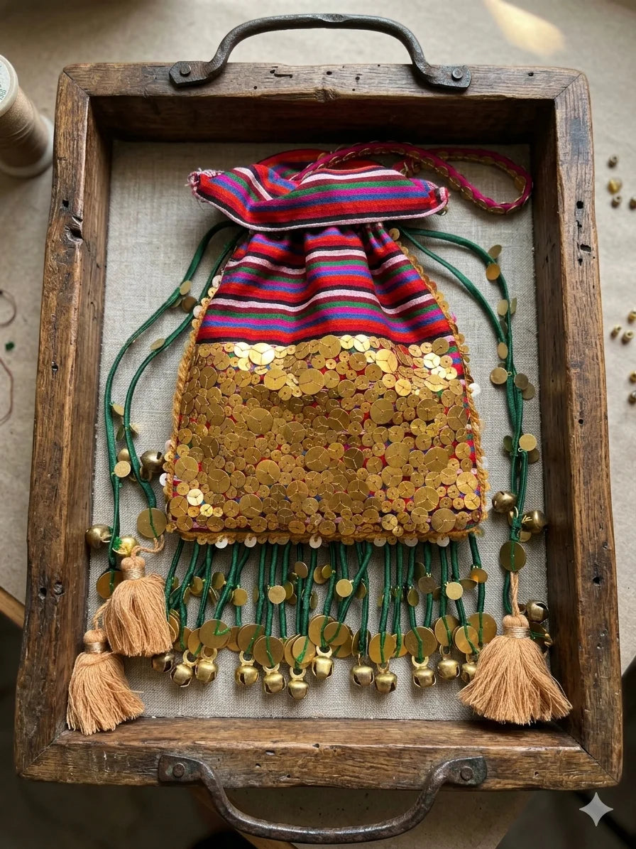 Rangrez Shimmer Tassel Potli