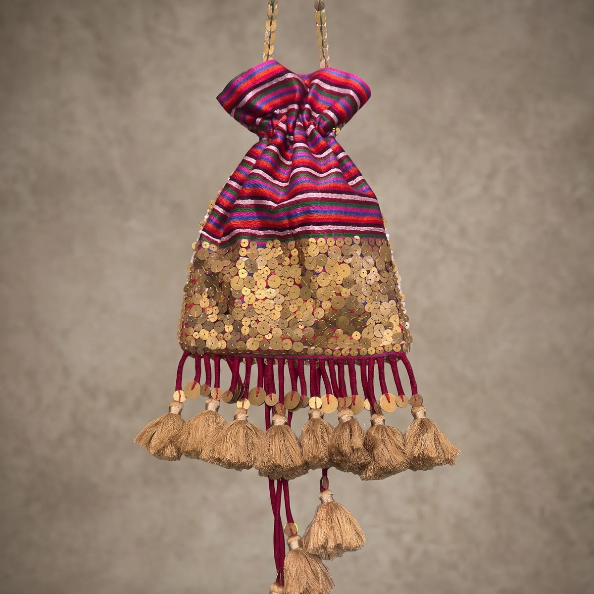 Rangrez Sequin & Tassel Potli