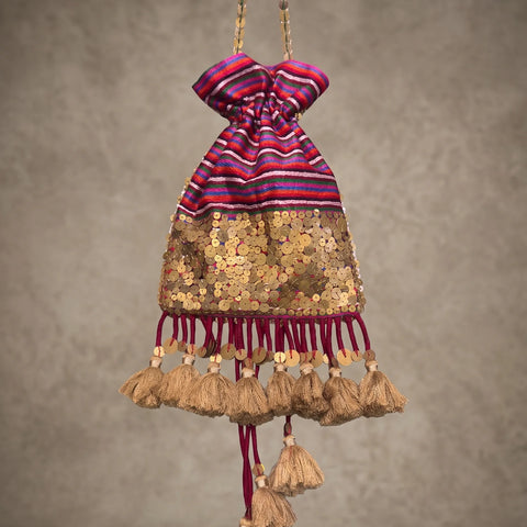 Rangrez Sequin & Tassel Potli