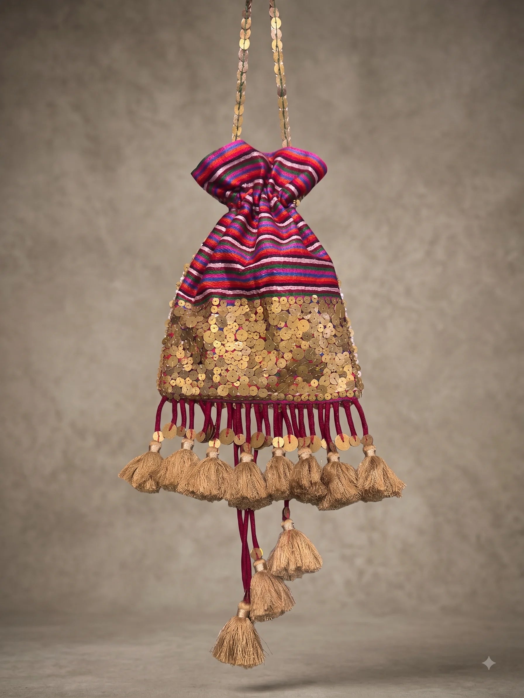 Rangrez Sequin & Tassel Potli
